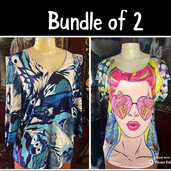 💙♥️💙 BUNDLE 💙 Chico’s blouse 3/4 sleeve and love J blouse short sleeve. - Picture 6 of 16